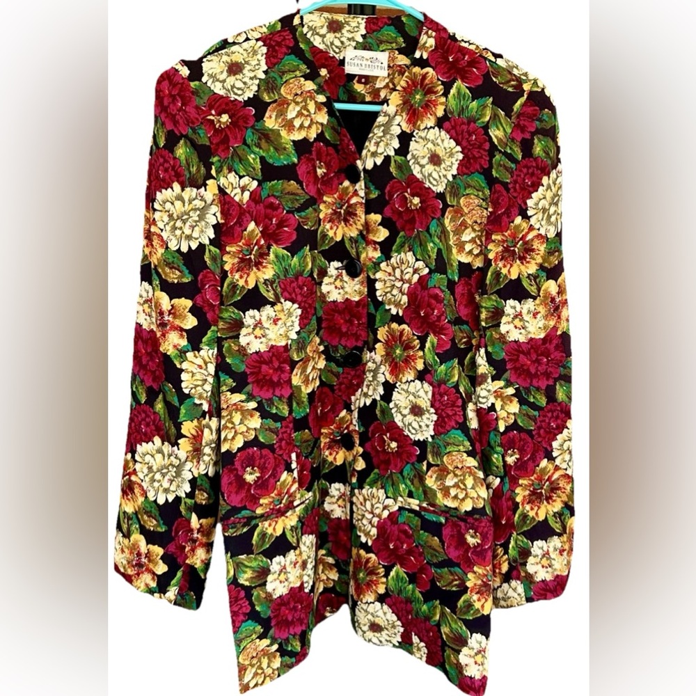 Vintage Susan‎ Bristol Floral Blazer Garden Print Jacket Cottagecore Size 6